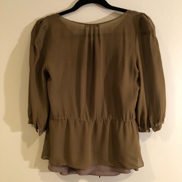 J. Crew // Hunter Green Cinched Blouse - Picture 2 of 2